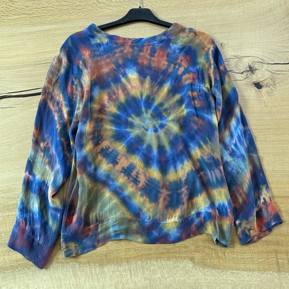 Raquel Allegra - Rainbow Tie Dye Raglan Blouse - Silk - 1/S - Picture 11 of 12